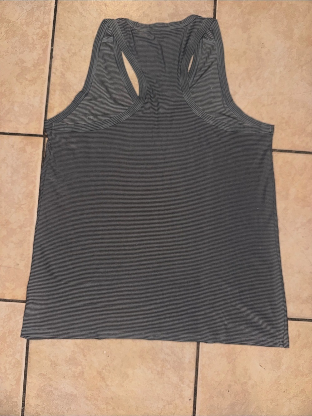 Alexander Wang Gray Micro-Striped Racerback Tank - Picture 5 of 9